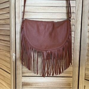Leather Fringe Crossbody Bag